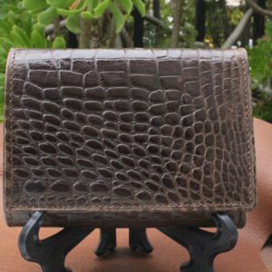 Billetera de cuero corta marron